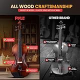 Pyle 3/4 Size Beginner Violin Starter Kit, Violin Starter Package with Travel Case & Bow, Extra Strings, Digital Tuner, Shoulder Rest & Cleaning Cloth for Students, Kids, Adults - Image 4