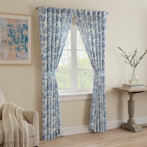 Cortinas térmicas contra el frío y calor Waverly, estampado floral aciano, 132 x 213 cm 3