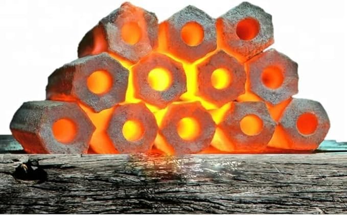 Premium Barbeque Special Charcoal 10 KG Free chemical | Natural Hardwood Charcoal Long lasting provides high heat and long burning hours (+5 hours).