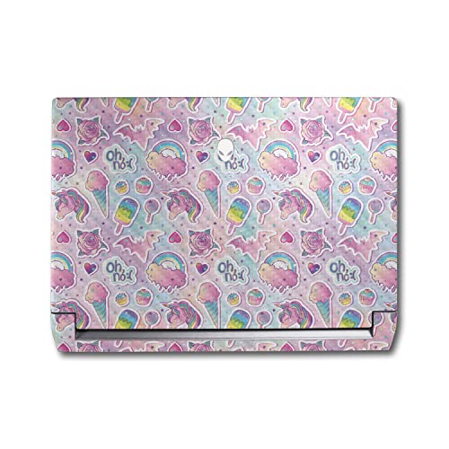 Image of MightySkins Carbon Fiber Skin Compatible with Alienware M17 R5 (2022) Full Wrap Kit - Unicorn Popsicle | Protective, Durable Textured Carbon Fiber Finish | Easy to Apply | Made in The USA