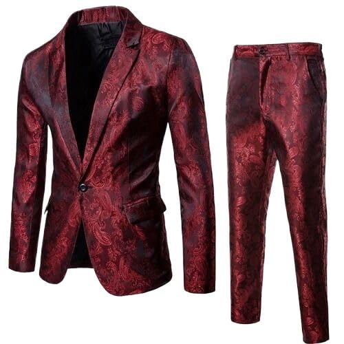 Men Classic Suit 2 Piece Set Spring and Summer Male Dance Party