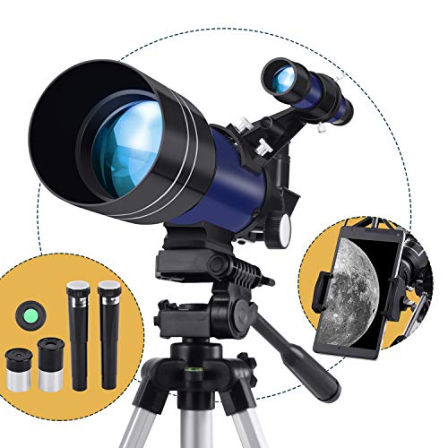 天体望遠鏡 子供や初心者用 150倍 70mm大口径 軽量伸縮式三脚付110cm 天体観測 野鳥 観察 カメラシャッター、電話クリップ、ハンドバッグ付き 天体望遠鏡 子供や初心者用 150倍 70mm大口径 軽量伸縮式三脚付110cm 天体観測 野鳥 観察 カメラシャッター、電話クリップ、ハンドバッグ付き