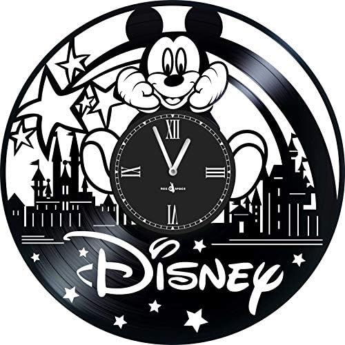 YuSer Wall Clock Vinyl Record Compatible with Disney - 12 inch - Made in Europe - Precision Silent Quartz Movement - Best Gift for Fans Disney - Original Design - Home Decoration