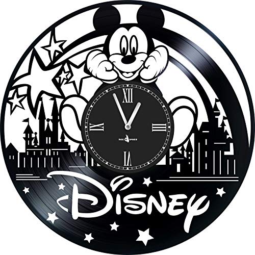 Yuser Wall Clock Vinyl Record Compatible With Disney - 12 Inch - Made In Europe - Precision Silent Quartz Movement - Best Gift For Fans Disney - Original Design - Home Decoration #TOP3