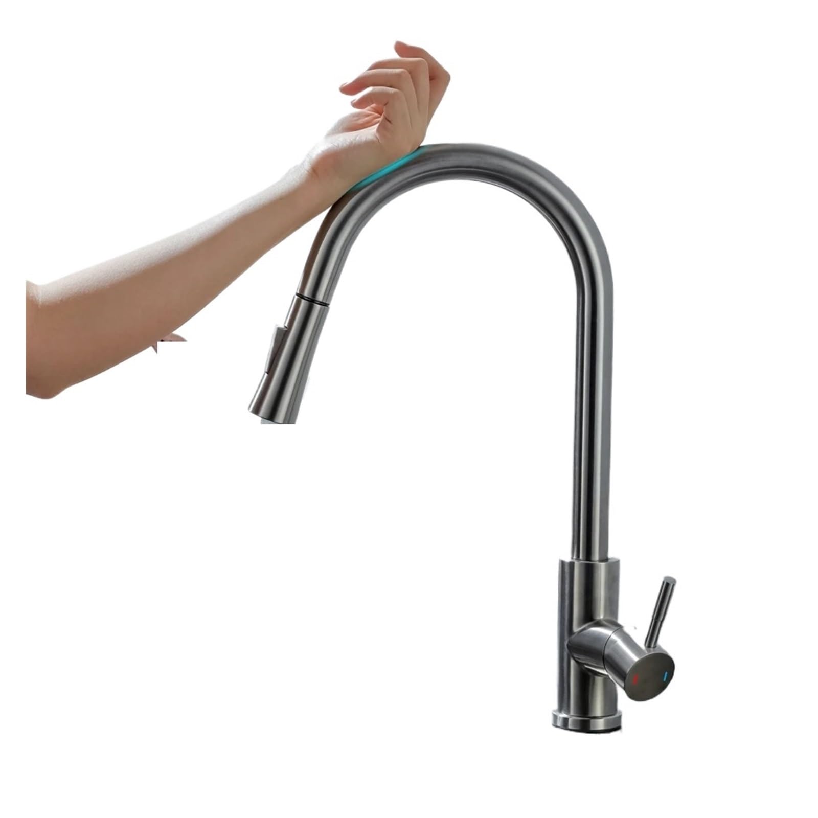 Mitigeur tactile extractible CF04044 en acier inoxydable noir