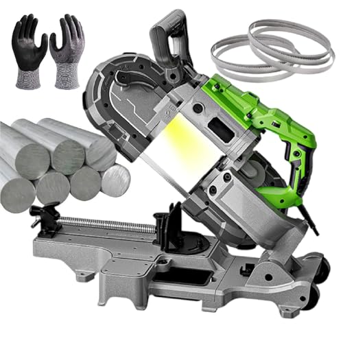 【Sega A Nastro Portatile Da 1100 W】: il motore in rame puro da 1100 W fornisce una velocità della lama di 0,8-2,4 m/s per un'efficienza di taglio a freddo, fornendo un taglio rapido e regolare senza scintille e sbavature. La base in lega di acciaio rimovibile garantisce stabilità durante i lavori pesanti