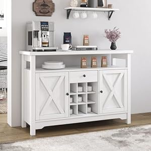 4ever2buyfarmhousecoffeebarcabinetwithstoragewhitecoffeebarwithdrawerkitchenbuffetcabinetwithbarndoorwinebarcabinetwith9wineracksfordininglivingroom Urban Country Home Decor 4ever2buy farmhouse coffee bar cabinet with storage white coffee bar with drawer kitchen buffet cabinet with barn door wine bar cabinet with 9 wine racks for dining living room urban country home decor
