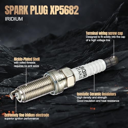 Image of Iridium Platinum Spark Plug XP5682 4 Pack for Honda Civic | Fits Acura ILX /TLX; Accord /Civic /CR-V /Fit; Fits Mazda 3 /6 /CX-3 /CX-5 /MX-5 Miata; Crosstrek /Forester /Impreza /Legacy /Outback