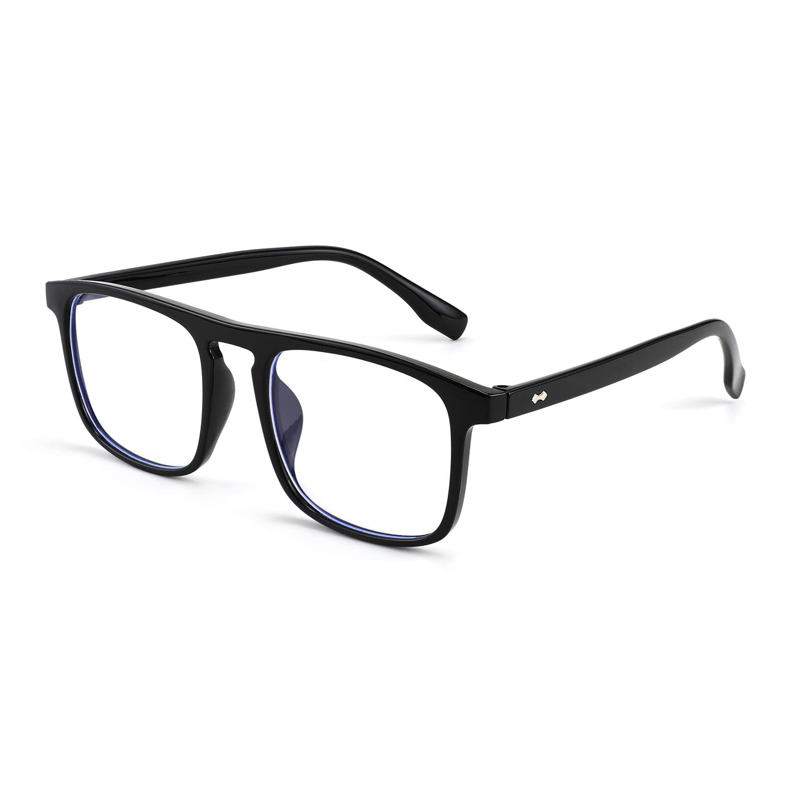 FEISEDY Classic Square Blue Light Blocking Glasses Women Men Trendy Flat Top Computer Eyeglasses B2870