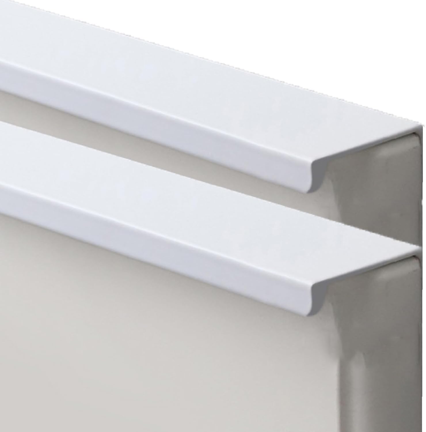 SBZIOJHDR Door Handle, Concealed Handles Finger Edge Pull DrawerHandles Furniture Gate Knobs White 2 Pieces(Hole Distance 64mm)
