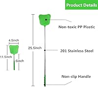 Vista 4 de foxany Matamoscas extensible, juego de matamoscas de plástico duradero, matamoscas telescópico con mango de acero inoxidable