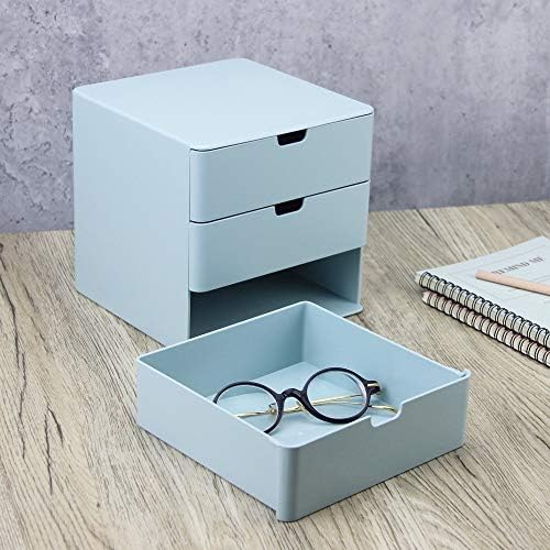 Dalanpa 3-Drawer Vanity Organizer, Compact Storage Organization Drawers Blue