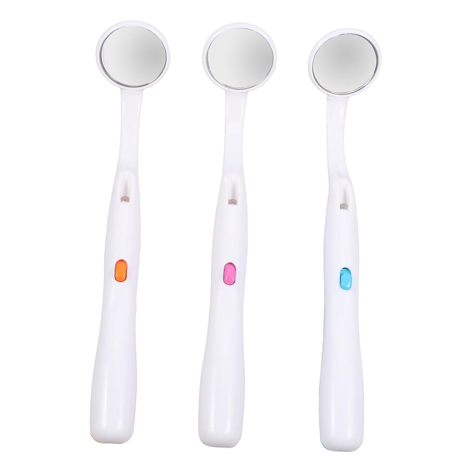 3Pcs LED Examination Mirrors with Built Light for Enhanced Oral Care Portable Tooth Inspection Tool Fog and Colors