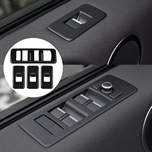 Cubierta del panel del elevador de ventana, 4 uds., ABS, interruptor de ventana, botón, cubierta del panel, ajuste negro piano para Discovery 5 2017-202