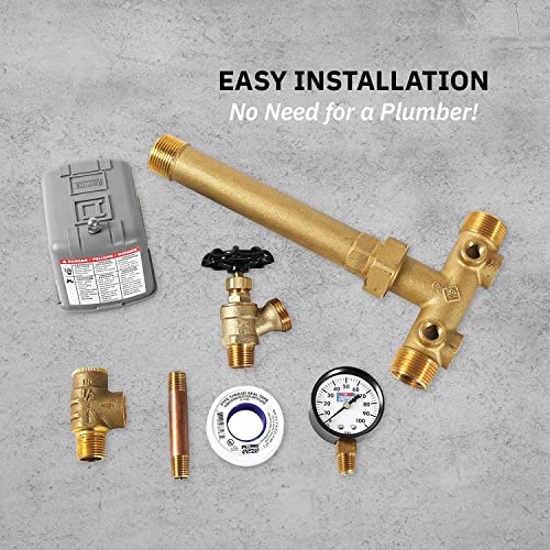 Plumb eeze Pressure Tank Installation Kit with 1" Brass Union tank tee to fit most pressure tanks with diameters up to 16"