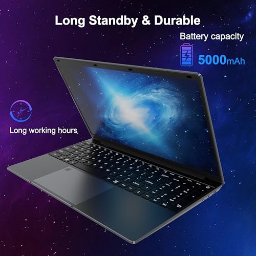 PINSTONE 15,6 inch laptop â 16 GB RAM 512 GB SSD, Quad Core N95 laptop, Touch ID, WiFi, BT4.2, toetsenbordachtergrondverlichting, geschikt voor studenten/bedrijven - Afbeelding 8