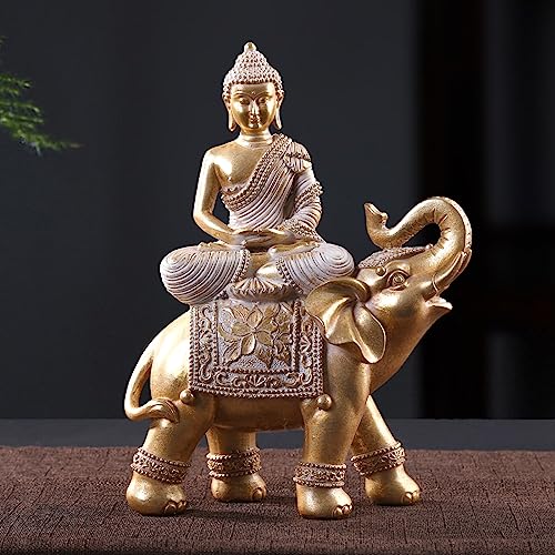 Buddha Statue for Home Decor Gold 9.25"-Elephant Buddha Statues for Zen Decor -Spiritual Décor-Feng Shui Décor-Buddha Decor for Living Room-Buda–Budda–Buddha Gift for Relaxation, Meditation or Shrine by Suoedd - Image 4