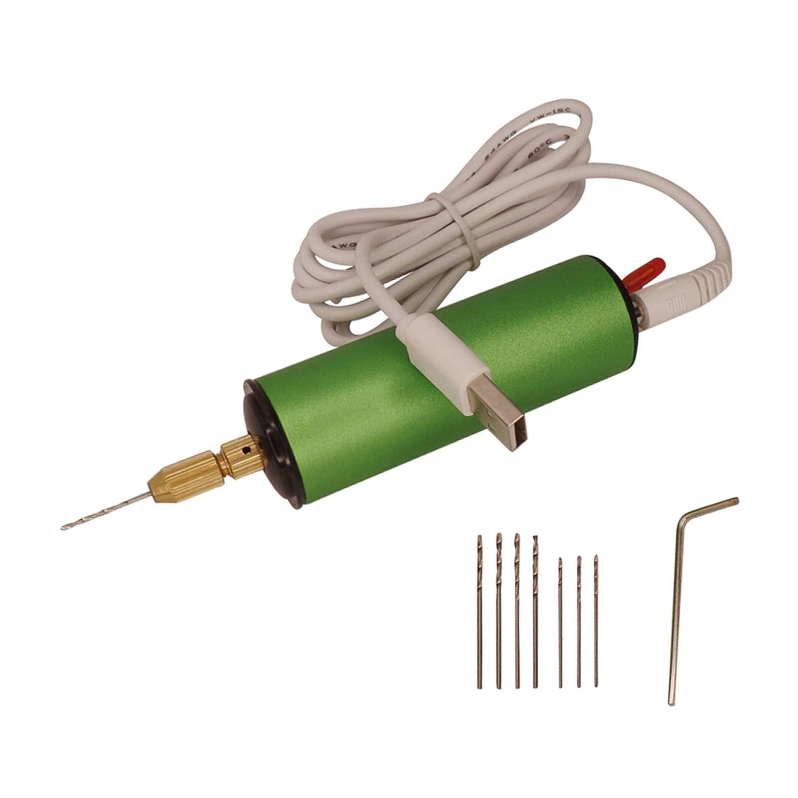 Electric Hand Drill Pin Vise Drill with 8 Drill Bits, Aluminum Alloy Shell Micro Tool for Wood Plastic Sculpture - Image 4