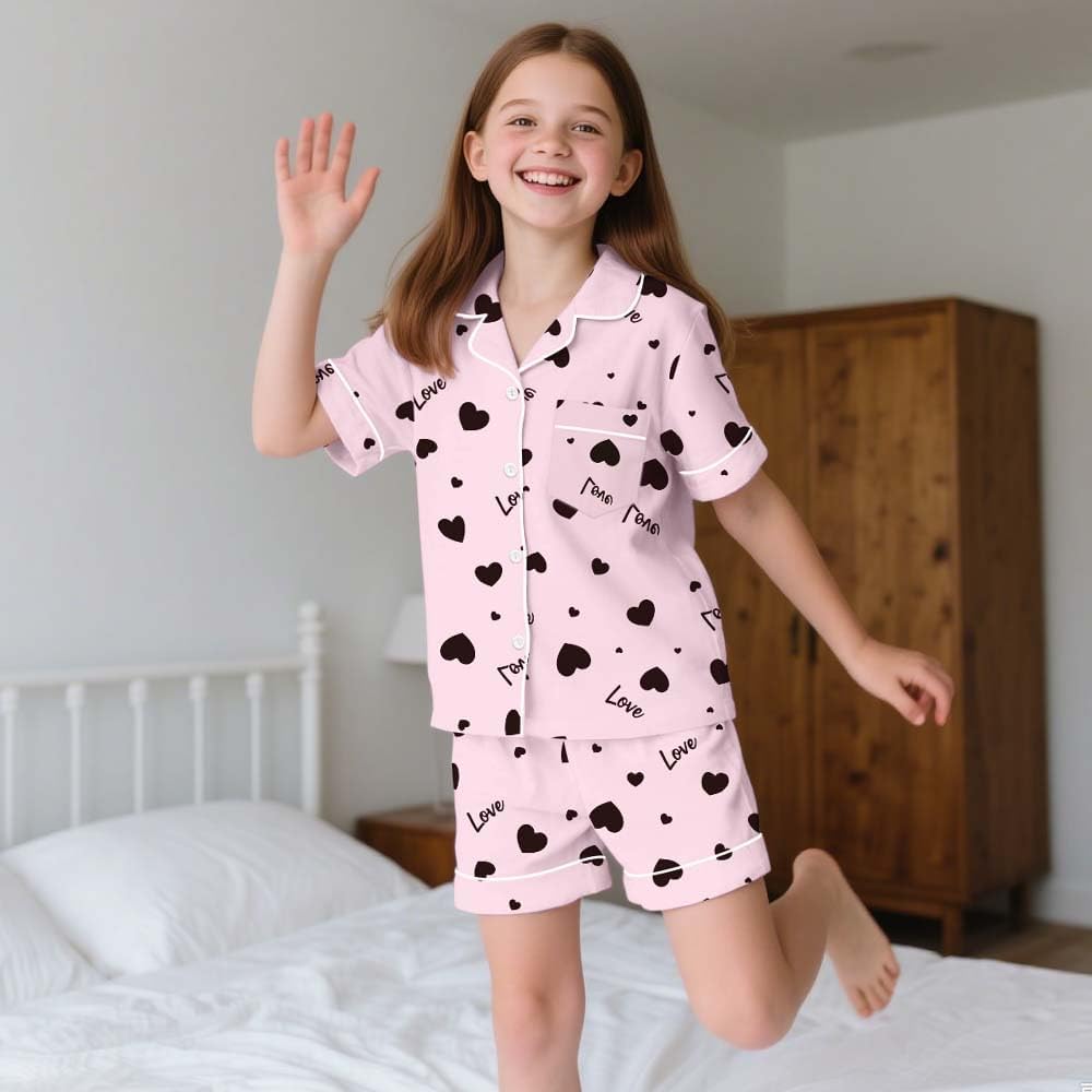 SANGTREE 3 Piece Boys Girls Pajama Sets Sleepwear Kids Clothes Girls Pjs Teen Button Down for Nights, for 5-14 Years - Image 2