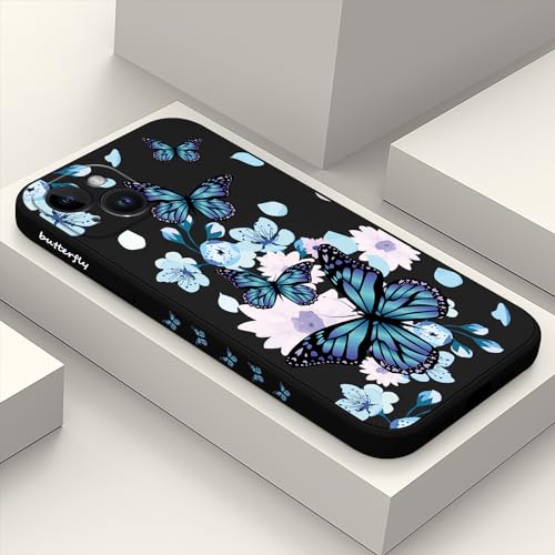 Coque de téléphone silicone douce iPhone 14 Plus 6,7" antichoc motif noir