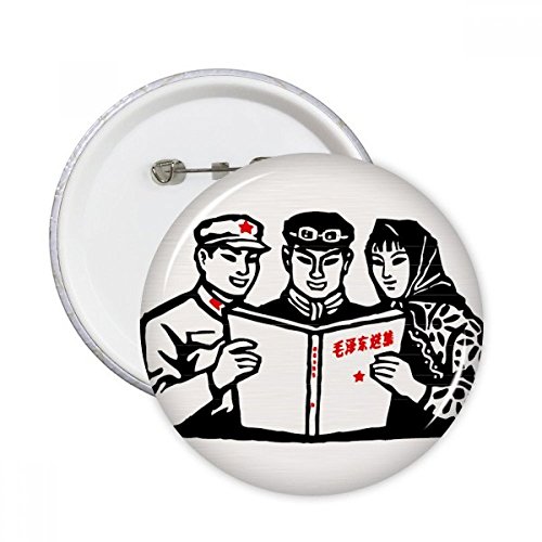 Broches Mao Zedong badge rond chinois, customisation textile facile sans abîmer les tissus