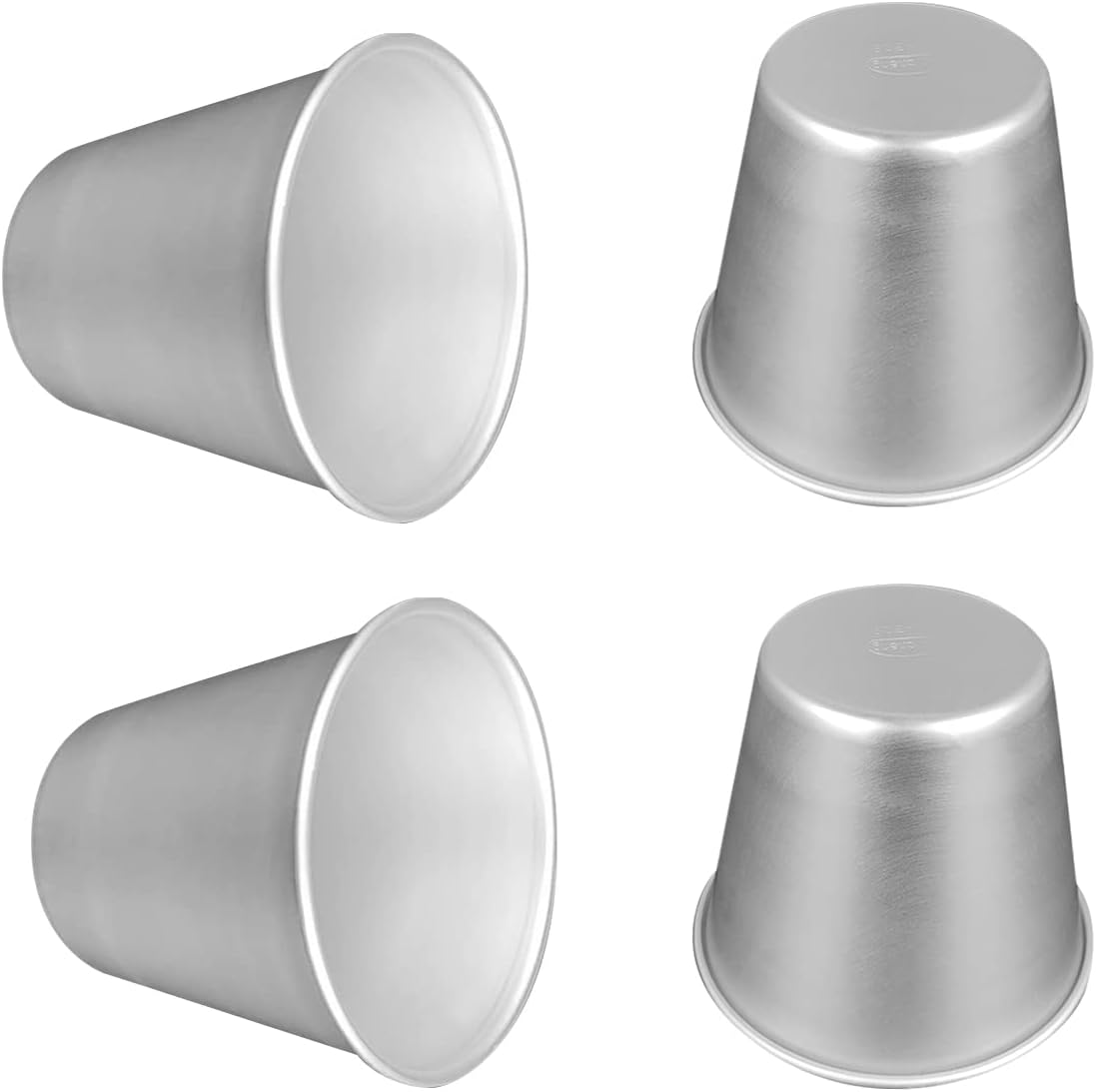 12 Pieces Pudding Molds for Baking Single Muffin Tin Cupcake Tin Ramekins Cups Nonstick Souffle Darioles Mould Aluminum,3.15 inch Height