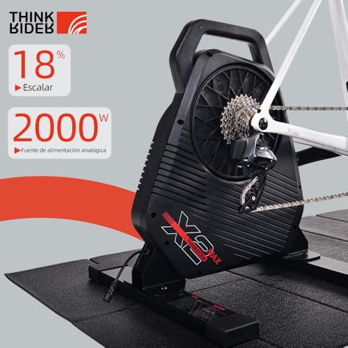 ThinkRider X2Max Smart Fahrradtrainer, leises und tragbares Indoor-Cycling-Gerät mit 18% Steigungssimulation, ANT+ und BLE