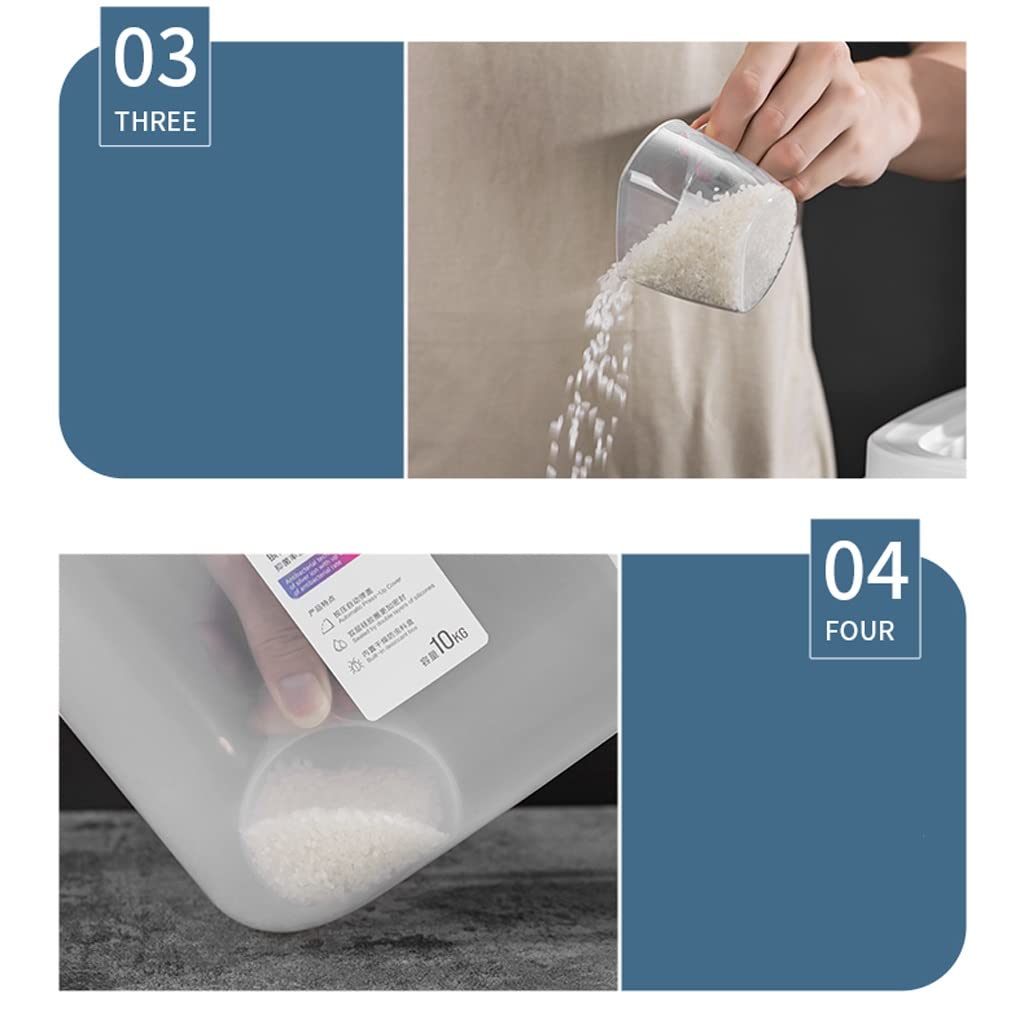 NAKEAH GYJ Secchio di riso Casalinga for uso domestico Cilindro sigillato Scatola di riso Secchio di riso Scatola di immagazzinaggio Serbatoio Grande capacità (Color : Gray)
