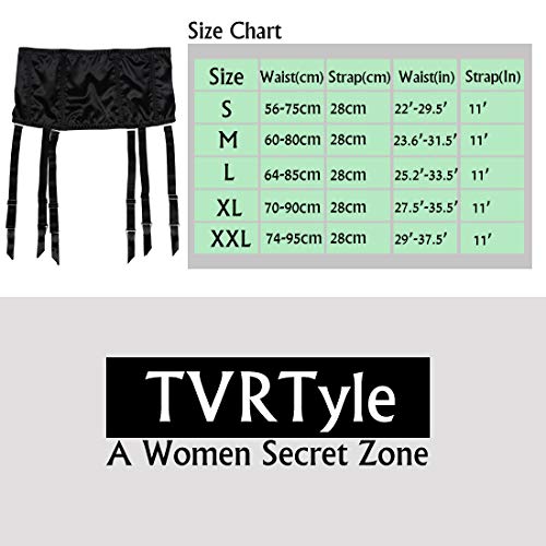 Tvrtyle Women Stain 8 Straps Black Removable Metal Buckles Sexy Garter Belt For Stockings Fishbone Waist Trainer S5078S (Small) #TOP2