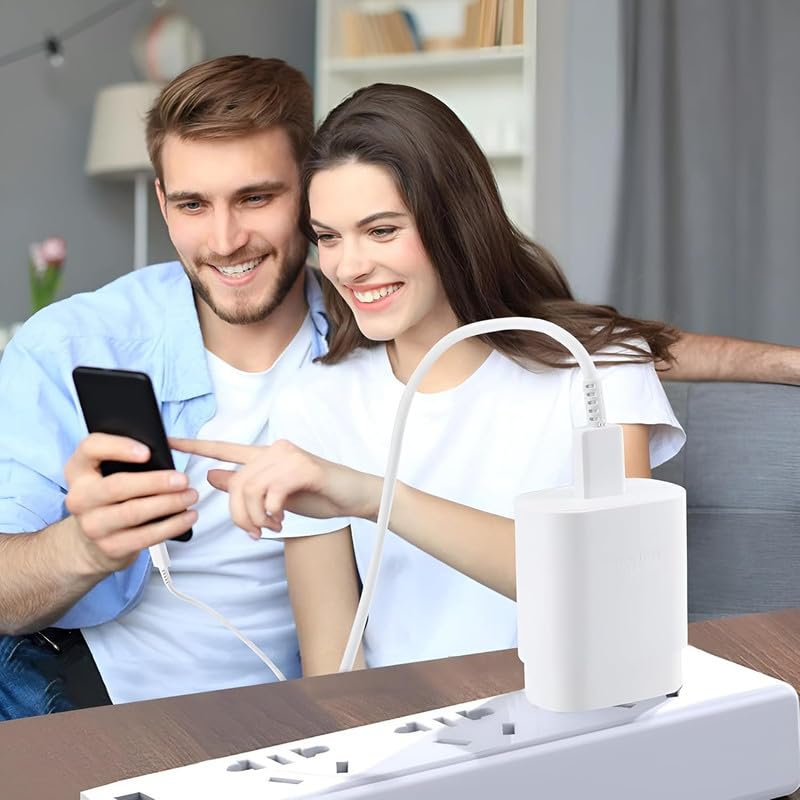 Image of 25W Type C Charger for Samsung Galaxy M55 5G | USB C to C Port Super Fast Charging Adapter for Galaxy Tab S9 Ultra /S9 Fe /S9 plus /S9 /A9 /A9 Plus /S8, 25 w Quick Mobile Phone Adaptor USB-C Device, White