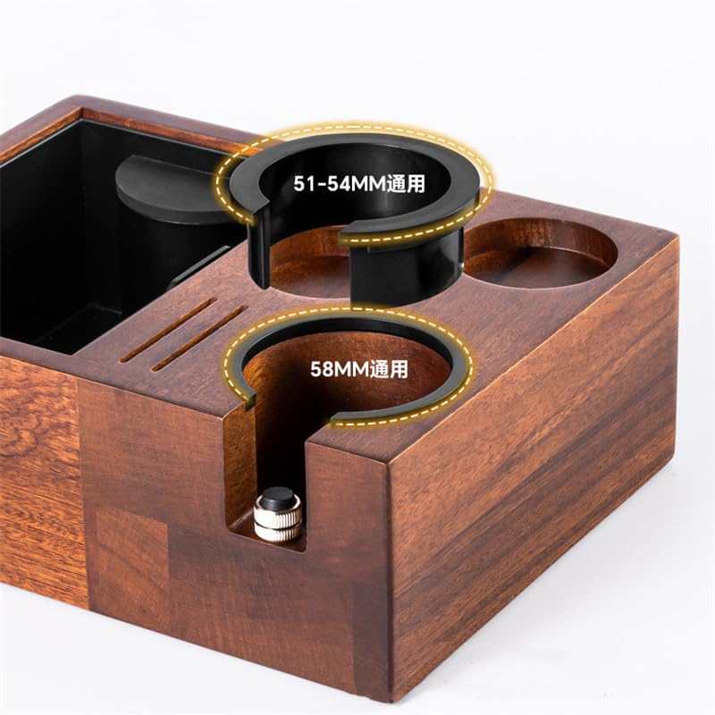 Soporte for tapete de prensado de café con Caja de golpeo extraíble, Soporte for portafiltros de 51 mm, 54 mm y 58 mm, Accesorios for cafeteras Espresso y Baristas(N2)