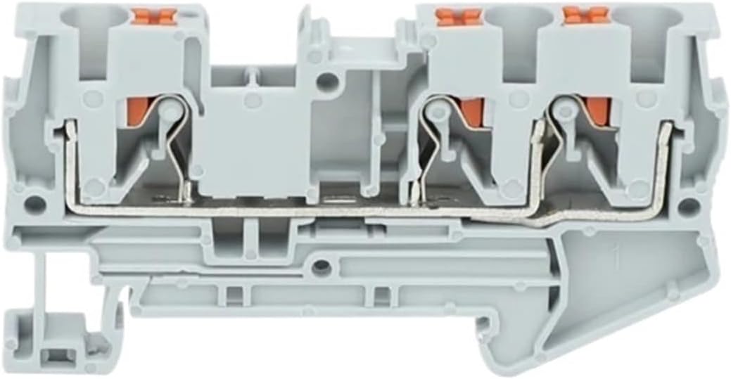 10Pcs PT4-TW PT Series 3 Conductor Push-in Terminals 4 mm² Twin PT 4-TW Wire Electrical Connector Din Rail Terminal Block