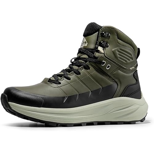 NORTIV 8 Men's Waterproof Hiking Boots Lightweight Non-Slip Outdoor Ankle Trekking Boots