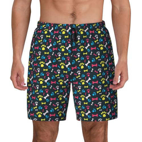 Short de bain homme séchage rapide anti irritation imprimé pattes