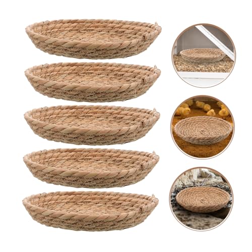 Happyyami 5stücke Geflochtenes Hühnerschlafnest Aus Stroh Für Kleine Haustiere Hühnernestbett Zum Brüten Und Eierlegen Schlafhütte Für Garten Und Bauernhof