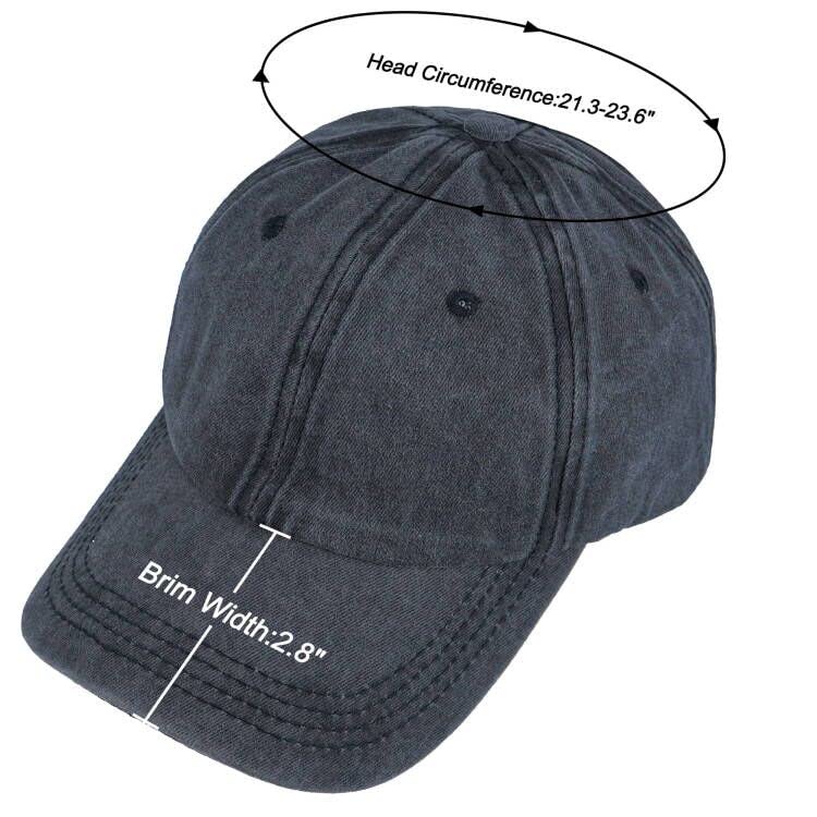 Image of Eohak Ponytail Baseball Hat Distressed Retro Washed Cotton Twill