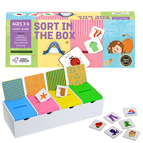 Chalk and Chuckles Sort in The Box - Educational Sorting & Classification Game for Kids Ages 3-6