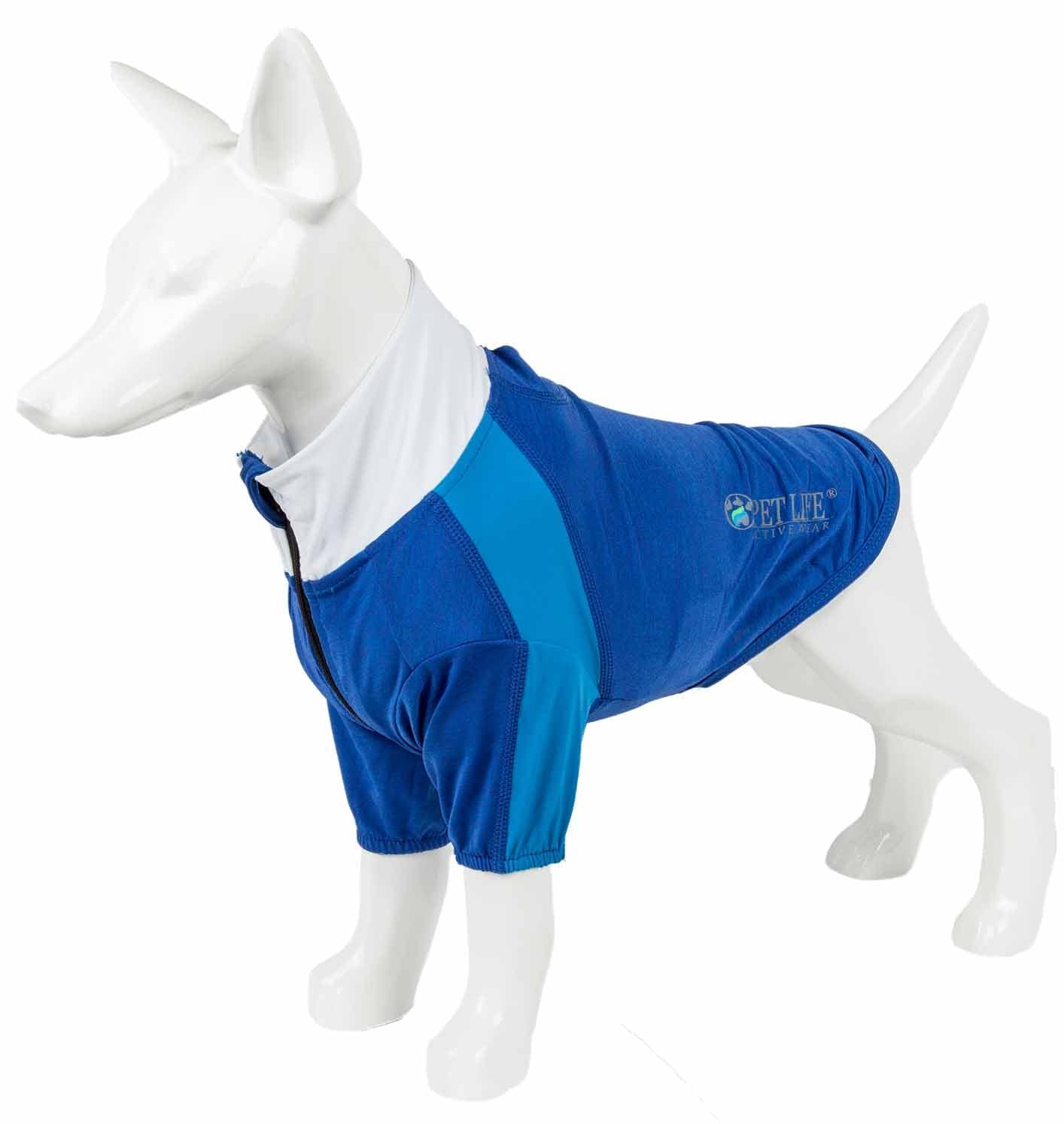 PetLife Active Chewitt Wagassy - Camiseta de Manga Larga para Perro (elástica, 4 vías, tamaño Grande), Color Azul