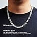 ASBFICG 8mm Stainless Steel Mens Chain Necklace, 316L Miami Cuban Link Chain Necklace for Men/Women, Chunky Hip Hop Jewelry Gift, Silver, 20 Inch