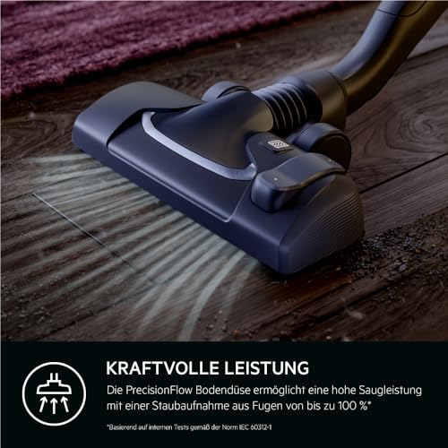 AEG CLEAN 6000 Staubsauger mit Beutel, Hohe Saugleistung, inkl. Zusatzdüsen, 50% Recyclingkunststoff, Ideal für Haustierbesitzer, Reinigen von Polstern, 12 m Kabel, 850 W, Blau, AB61C2DB