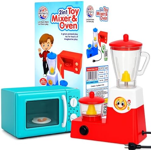 Ratna's 2 in 1 Combo Mixer and Oven, Role Play Kids Toy Appliances Pretend Play Toy for Children (Assorted Colours)
