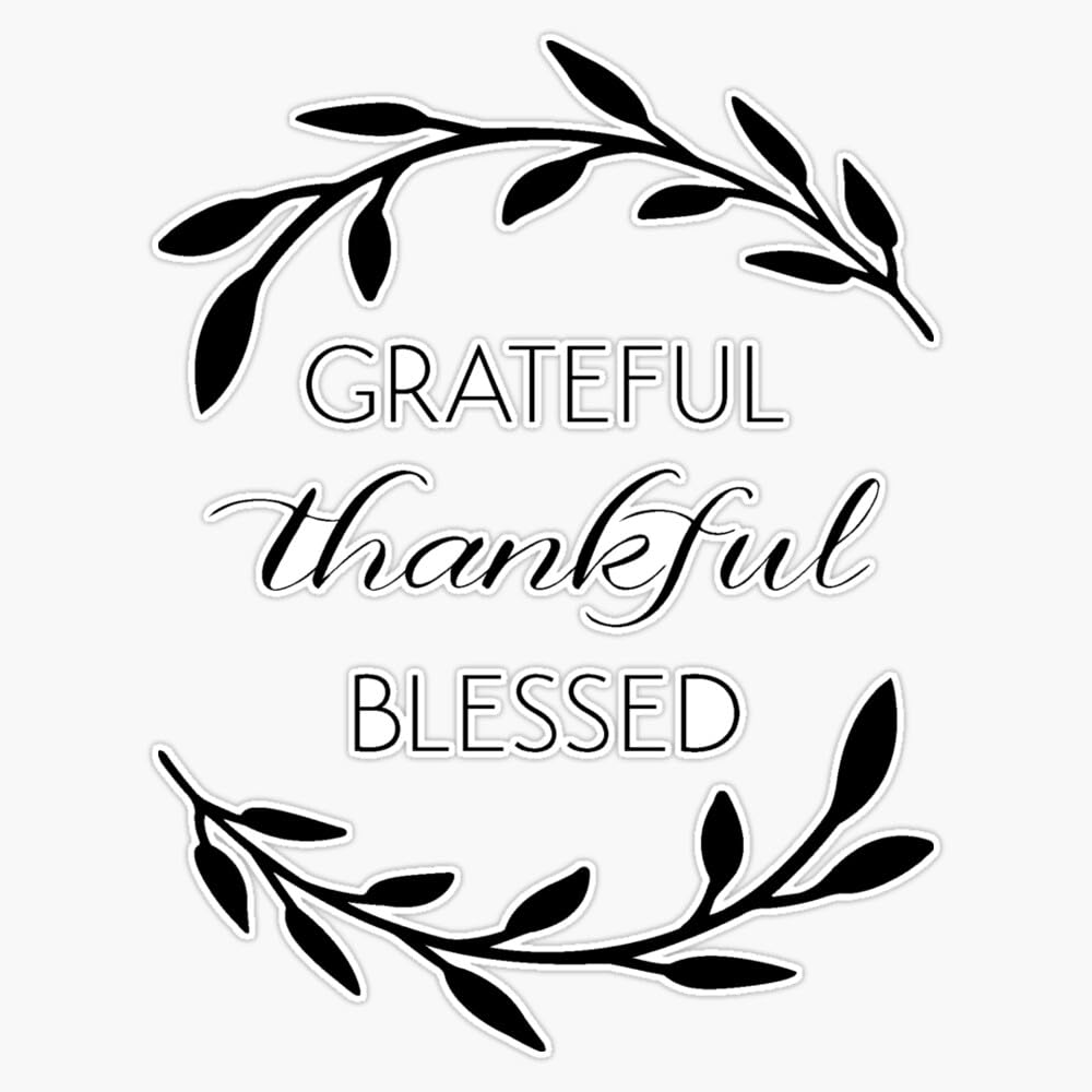Grateful Thankful Blessed Sticker Vinyl Waterproof Sticker Decal Car Laptop Wall Window Bumper Sticker 5"