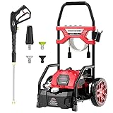 POWERWORKS 2000 PSI 1.2-GPM Electric Pressure Washer,for Car/Decking/Window(Black&Red)