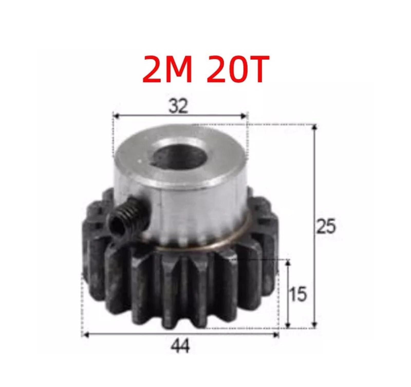 Bevel Gear Pinion Hardware Mechanical 1pcs Spur Gear Rack Pinion 2M 20Teeth 2Mod Bore 8/10/12/14/15/16/17/18mm Staight Teeth Positive Gear Steel CNC Transmission(8mm)