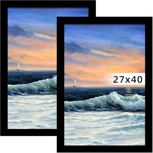 Image of LUCKYLIFE 27x40 Frame in Black, Gallery Frame for Wall Mounting, 2 Pack