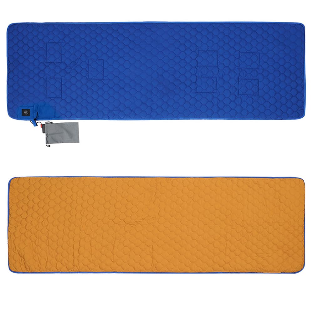 Pongnas USB-Heizmatte, 7-Zonen-Wärme-Isomatte, Einstellbare Temperatur, Campingmatte mit Aufbewahrungstasche für den Innen- und Außenbereich (BLUE)