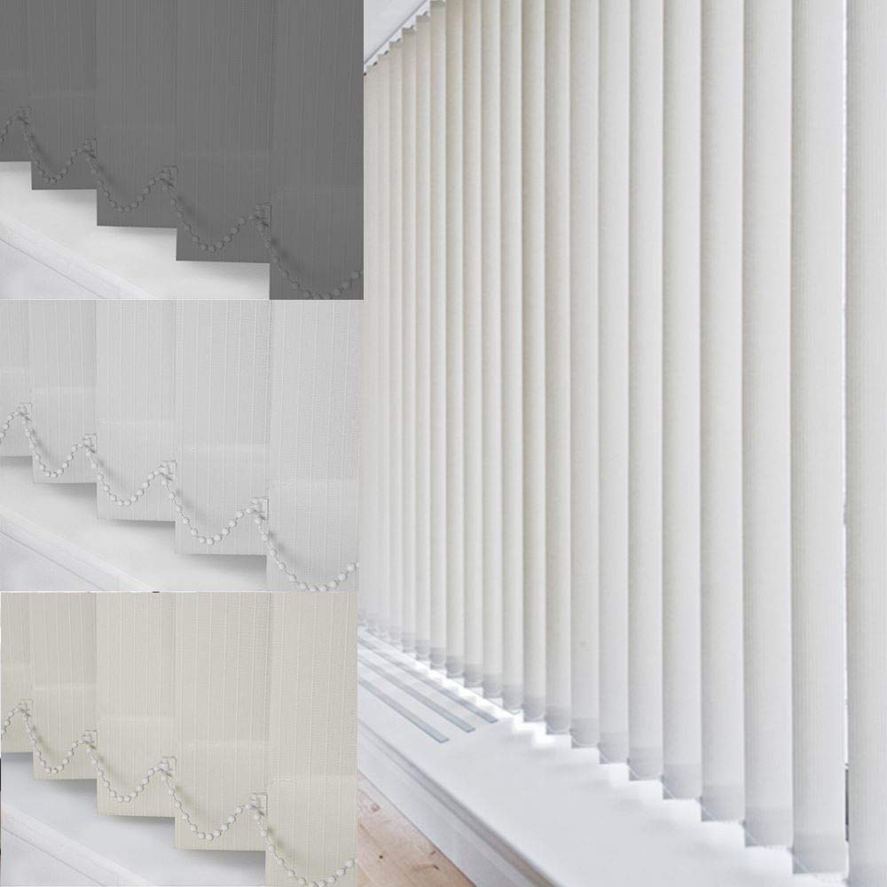 Blackout Fabric Vertical Blind Complete Set [Cream (Blackout Fabric), 180cm x 140cm]')