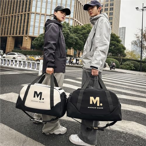 Sports Duffel Gym Bag Wet And Dry Dual Use Outdoor Camping Hiking Portable Travel Portable Handbag(White)4