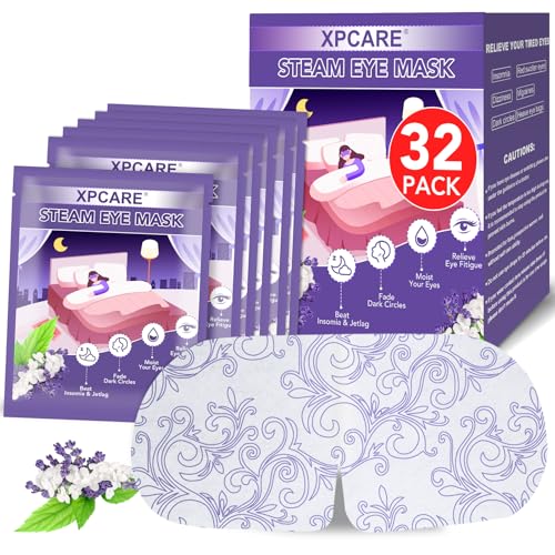 XPCARE 32 Pack Steam Eye Masks for Dry Eyes, SPA Warm Sleep Eye Mask, Disposable Heated Eye Mask for...
