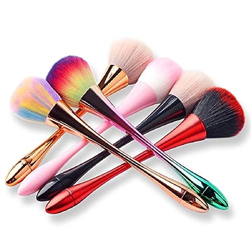Image of Soft Nail Art Dust Remover Brush, Long Handle Manicure Tool, Makeup Powder Blush Brushes, Acrylic Gel Powder Mineral Brush(Assorted Colours)-pack off-1